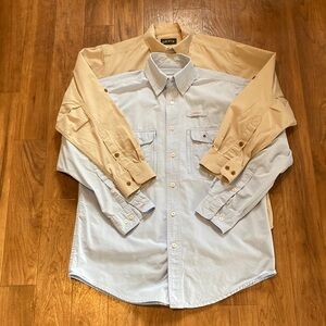 Vintage bundle Orvis Casual men’s Shirts in Light Blue and Tan medium